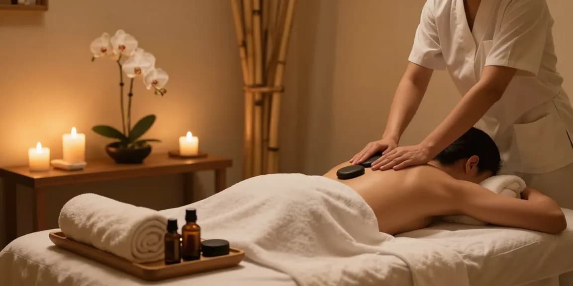A relaxing spa treatment at alo8 offering soothing massage therapy with luxurious ambiance and premium services.