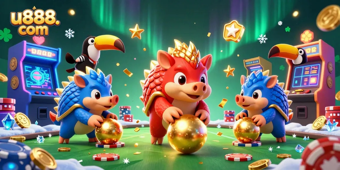 Experience the excitement at u888. com as rival pangolins roll into golden balls amidst casino thrills.