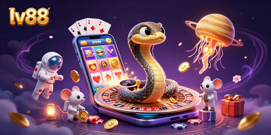 Experience thrilling gameplay at lv88 with a vibrant cosmic casino scene featuring unique characters.