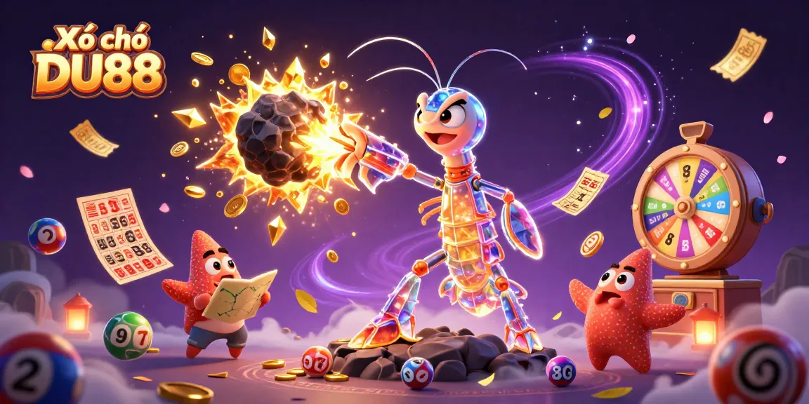 Xổ số DU88 lottery explosion with vibrant elements and characters to enhance engagement.