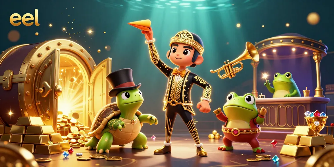 Experience thrilling casino fun with eel-themed games featuring vibrant characters and treasures.