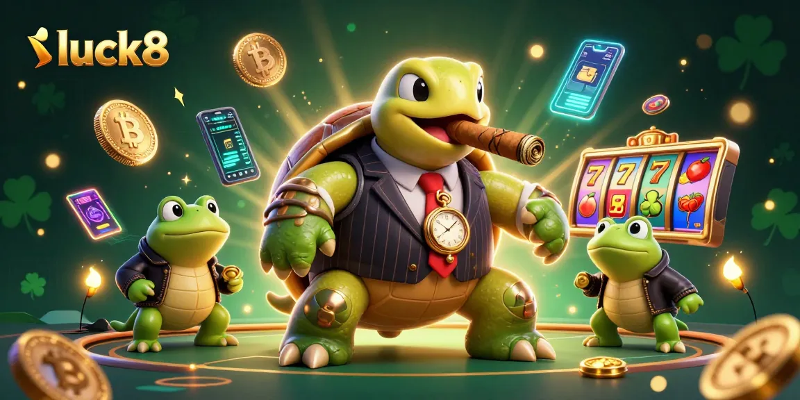 Bet big with luck8 as a giant snapping turtle dealer and bullfrog enforcers illuminate the casino