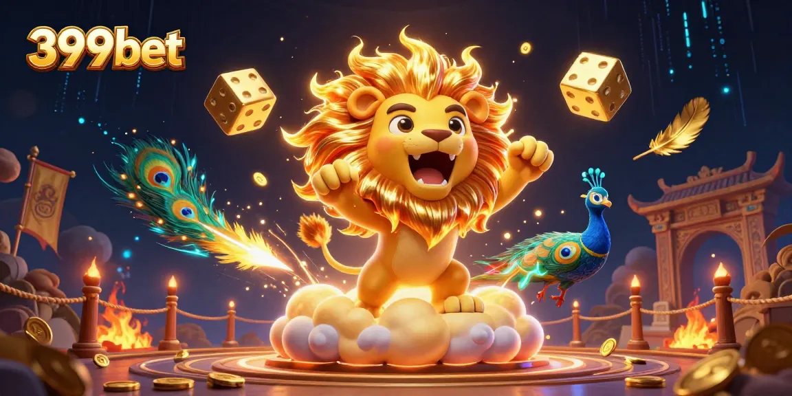 Experience thrilling gaming action at 399bet with a vibrant 3D illustration showcasing captivating casino elements.