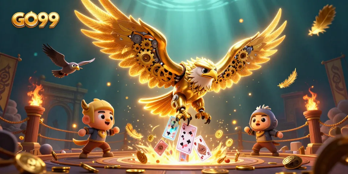 Engage in thrilling gameplay with GO99 in this vibrant casino illustration featuring immersive game elements.